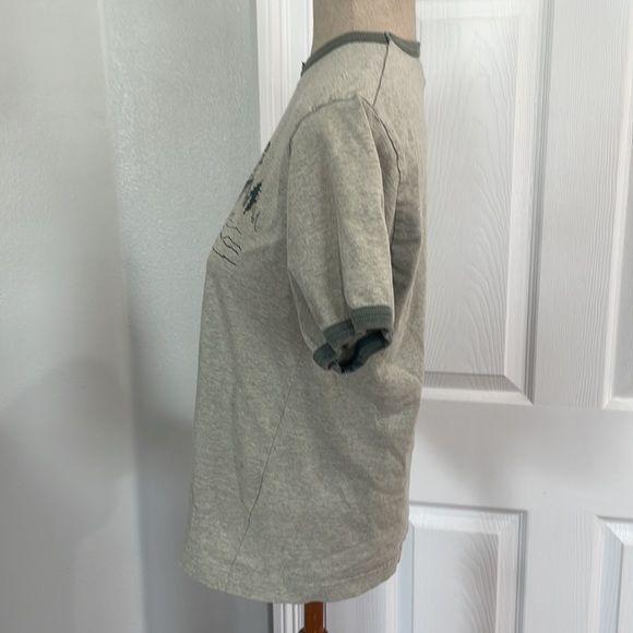 Vintage mini Boden T-shirt gone fishing green short sleeve 100% cotton top 9-10 - Picture 4 of 7